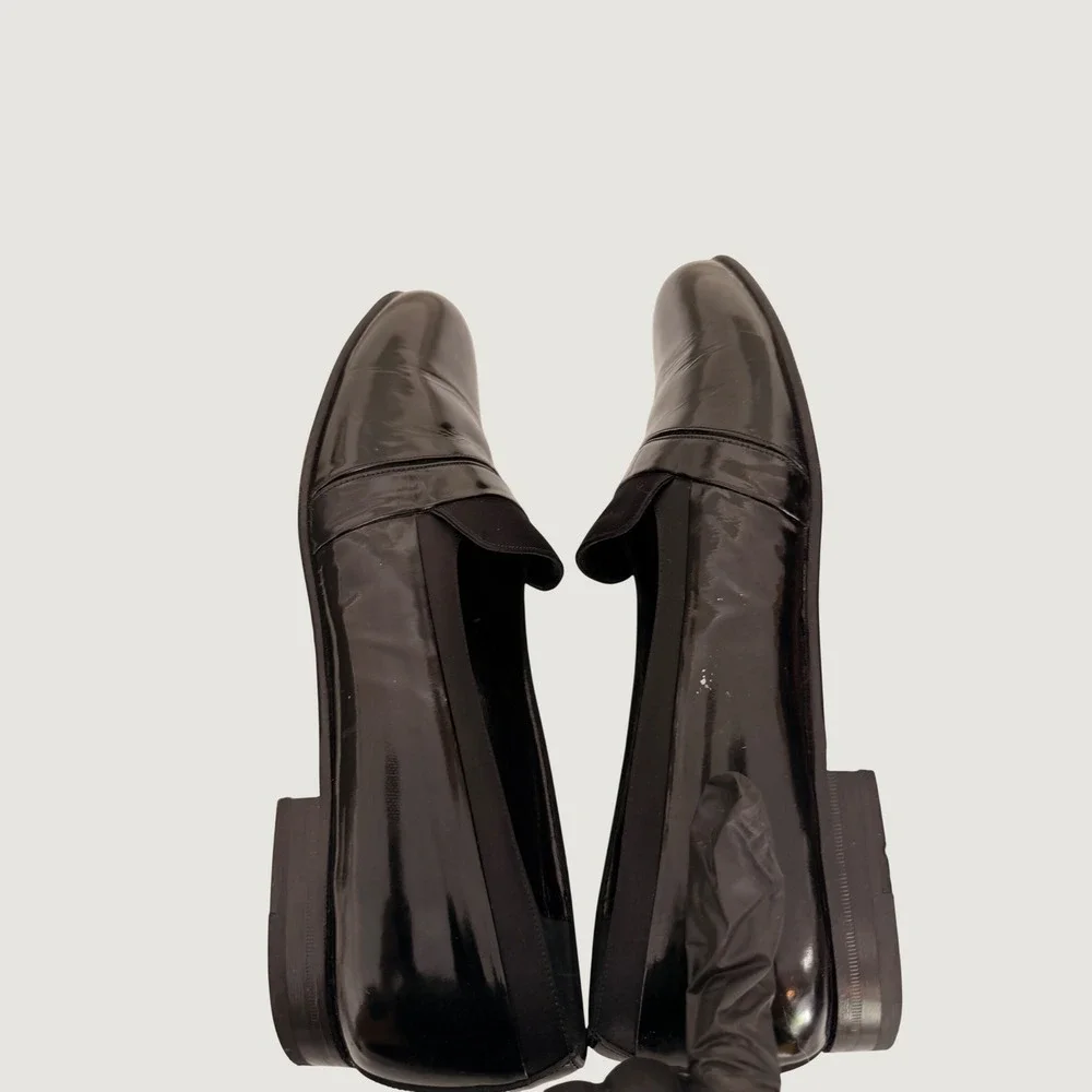Mezlan Mens Black Patent Leather Loafers Dress Shoes Handcrafted Spain Size 9.5M